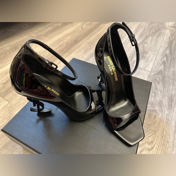 SAINT LAURENT  Opyum Pumps in Patent Leather With YSL Black Heel US Size 5 - Picture 5 of 11